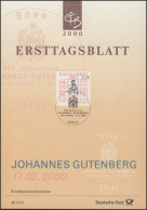 ETB 09/2000 Johannes Gutenberg, Erfinder Des Buchdrucks - 1991-2000