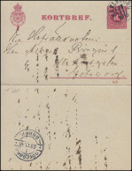 Kartenbrief K 8 Ziffer DV 510, KARLSBORG 28.11.1910 Nach GÖTEBORG 28.11.10 - Enteros Postales