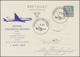 Erstflug Schweden-Grönland Ab Flughafen Stockholm-Alanda Am 1.3.1960 Auf P 68 - Postal Stationery