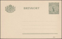 Schweden Postkarte P 33 Brevkort König Gustav Druckdatum 618, ** Postfrisch - Postwaardestukken