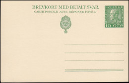 Schweden Postkarte P 43 Brevkort König Gustav 10/10 Öre, ** Postfrisch - Ganzsachen