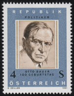 1678 100. Geburtstag, Otto Bauer, Politiker, 4 S, Postfrisch ** - Unused Stamps