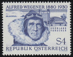 1660 100. Geburtstag, Alfred Wegener, Geophysiker/ Meteorologe 4 S Postfrisch ** - Ongebruikt