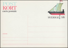 Schweden Postkarte P 100 Segelboot 95 Öre 1977, ** Postfrisch - Interi Postali