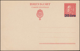 Schweden Postkarte P 47I Brevkort König Gustav 10 Auf 25 Öre, ** Postfrisch - Postwaardestukken