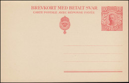 Schweden Postkarte P 38II Brevkort König Gustav Ohne Druckdatum, ** Postfrisch - Entiers Postaux