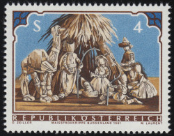 1691 Weihnachten, Weihnachtskrippe Aus Maisstroh, 4 S, Postfrisch ** - Unused Stamps