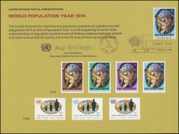 UNO Erinnerungskarte EK 6 Weltbevölkerungsjahr 1974, NY-FDC 18.10.1974 - Sonstige & Ohne Zuordnung