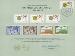 UNO Erinnerungskarte EK 5 Weltpostverein (UPU) 1974, Genf-FDC 22.3.1974 - Otros & Sin Clasificación