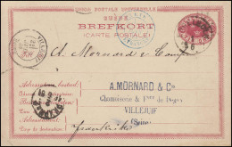 Postkarte P 13 BREFKORT, Bahnpost PKXP No. 2 - 2.6.1881 Nach VILLEJUIF 4.6.81 - Andere & Zonder Classificatie