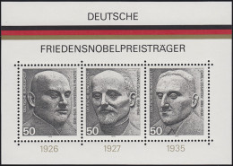Block 11 Friedensnobelpreisträger 1975: Links Schmaler / Rechts Breiter Rand ** - Errors & Oddities