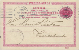 Postkarte P 25 SVERIGE-SUEDE Mit DV 1006, GÖTEBORG 4.3.1907 N. FEUERBACH 6.3.07 - Entiers Postaux