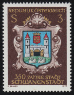 1552 350 Jahre Stadt Schwanenstadt, Stadtwappen, 3 S, Postfrisch ** - Ungebraucht