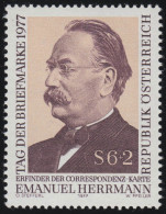 1563 Tag Der Briefmarke, Emanuel Herrmann, Erfinder Postkarte 6 S + 2 S, ** - Nuevos