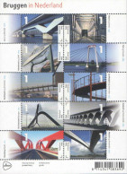 Netherlands Pays-Bas Niederlande 2015 Holland Bridges Railways Ships Set Of 10 Stamps In Block / Sheetlet MNH - Ponts