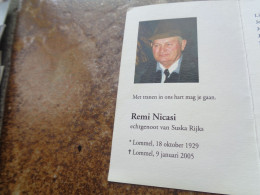 Doodsprentje/Bidprentje  Remi Nicasi   Lommel 1929-2005  (Echtg S. Rijks) - Religione & Esoterismo