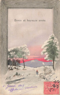 FETES - VOEUX - Bonne Et Heureuse Année - Neige - Arbres - Aviation - Carte Postale Ancienne - Anno Nuovo