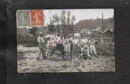 CARTE PHOTO G DUCLOS À PIERREFONDS LES BAINS PERSONNAGES TRAVAILLE LIRE PARLE DE CHATRETTES EN SEINE ET MARNE , PARIS - Craft