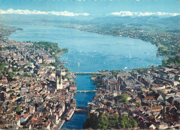 Navigation Sailing Vessels & Boats Themed Postcard Zurich Mit Zurichsee - Voiliers