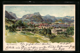 Künstler-AK Edward Theodore Compton: Bad Reichenhall, Totalansicht Mit Gebirgspanorama  - Compton, E.T.