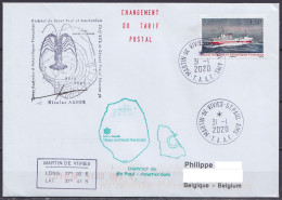 TAAF – St-Paul & Amsterdam - Cachets Réserve Naturelle + GP 71e Mission + "Changement Du Tarif Postal" Oblit. Martin-de- - Cartas & Documentos