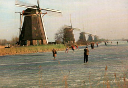 CPM - MOULIN à VENT - KINDERDIJK - HIVER 1981 (Patinage) ... - Moulins à Vent