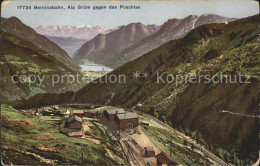12340124 Alp Gruem Panorama Mit Berninabahn Gegen Das Puschlav Alp Gruem - Autres & Non Classés