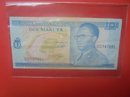 CONGO 10 MAKUTA 1967 Circuler (B.33) - Democratic Republic Of The Congo & Zaire