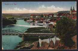 AK Kaaden A. D. Eger, Teilansicht Mit Brücke  - Tschechische Republik