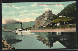 AK Warnow, Burgruine Schreckenstein Vom Ort Aus Gesehen  - Tschechische Republik