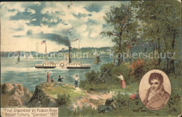 12339821 Hoboken_New_Jersey First Steamboat On Hudson River Robert Fultons Clerm - Other & Unclassified