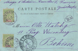 CARTE GUADELOUPE. MARCHANDE DE LAIT. BOITE MOBILE DE POINTE A PITRE. POUR PRAG. BOHEME - Cartas & Documentos