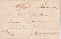 LAS. BELGIQUE. BRUSSEL FRANCO. ROUGE. POUR NOORDWYK - Altri & Non Classificati