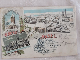 Gruss Aus Basel Sous La Neige , 1900 , Timbre Union Universelle Seul Sur Carte , Pas Fréquend - Basel