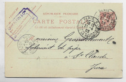 ENTIER MOUCHON 10C RETOUCHE CP DAGUIN TRACES PISTION PARIS 5 21.4.03 PL DE LA REPUBLIQUE - Mechanical Postmarks (Advertisement)