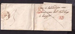 DDGG 071 - Lettre Précurseur En PP COURTRAI 1842 Vers BRUGES - Port 3 Décimes Au Verso - 1830-1849 (Unabhängiges Belgien)