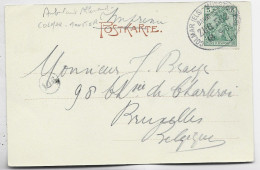 GERMANY GERMANIA 5C CARTE MUNSTER ALSACE AMBULANT COLMAR (ELS) MUNSTER BAHNPOST 18.9.1901 - Posta Ferroviaria