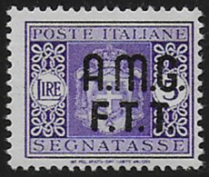 1947 Trieste A Segnatasse Lire 5 Variety MNH Sassone N. 4A - Autres & Non Classés