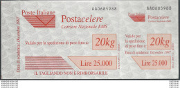 1997 Italia Postacelere L. 20.000 Varietà MNH Sass. N. 3a - Sonstige & Ohne Zuordnung