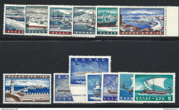 1958 Greece ,Grecia, Marina Mercantile E Porti Della Grecia, N° 654/659 + PA 69 - Andere & Zonder Classificatie