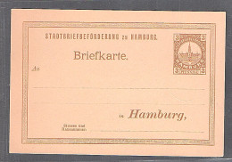 Privatpost, Hammonia Hamburg 3 Pf.,  Ganzsache Ungebraucht. - Private & Local Mails