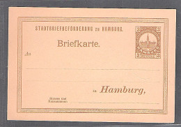 Privatpost, Hammonia Hamburg 3 Pf.,  Ganzsache Ungebraucht. - Postes Privées & Locales