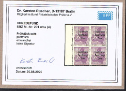 SBZ Mi.-Nr.201 Wbx 4er Block,  Postfrisch, KB. DR. Ruscher - Other & Unclassified