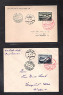  Zeppelin-Brief, Liechtenstein 1931 Fahrt Vaduz-Lausanne 1 + 2 Sfr Si. 110 A + B - Zeppelins