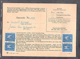 DDR., Post-Ausweis Frankiert Mit 4 X Mi.-Nr. 597 - Lettres & Documents