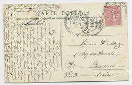 SEMEUSE 10C LIGNEE FACTEUR BOITIER MARCORNAY JURA 7 OCT  1905 + OR SUR CARTE CHATEAU DU PIN ENVIRONS DE LONS - 1877-1920: Semi Modern Period