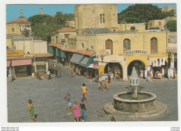 Grèce Rhodes Old Town N°15 Fontaine KURSCHNEREI Restaurant NAXOS Magasin De Cartes Postales En 1983 VOIR Timbre - Griechenland