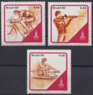 F-EX50074 BRASIL BRAZIL MNH 1980 MOSCOW OLYMPIC GAMES CICLING SHOOTING ROWS.  - Estate 1980: Mosca