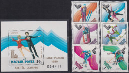 F-EX50080 HUNGARY MNH 1980 WINTER OLYMPIC GAMES LAKE PLACID SKI.  - Verano 1980: Moscu