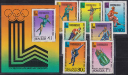 F-EX50082 MONGOLIA MNH 1980 LAKE PLACID WINTER OLYMPIC GAMES SKI.  - Sommer 1980: Moskau